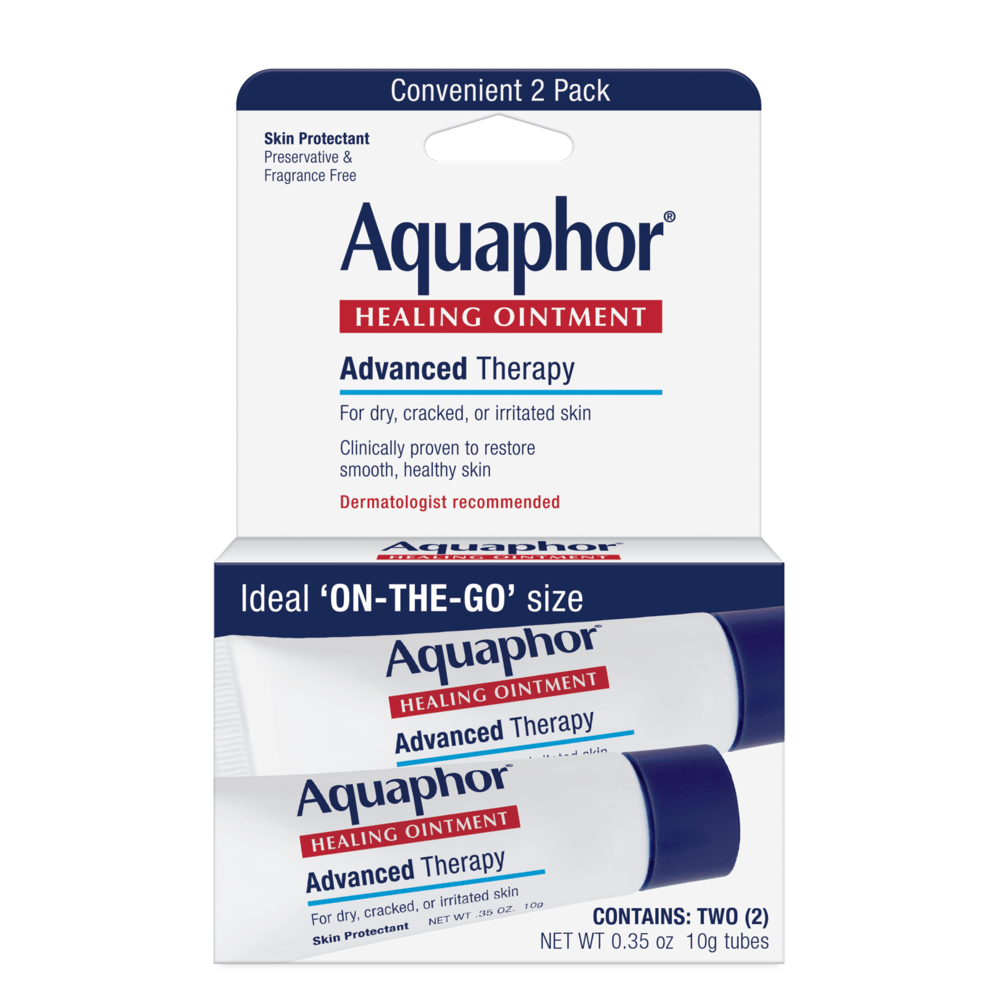 Aquaphor Healing Ointment 2X.35OZ. Protects and helps relieve chapped dry cracked or irritated skin and lips